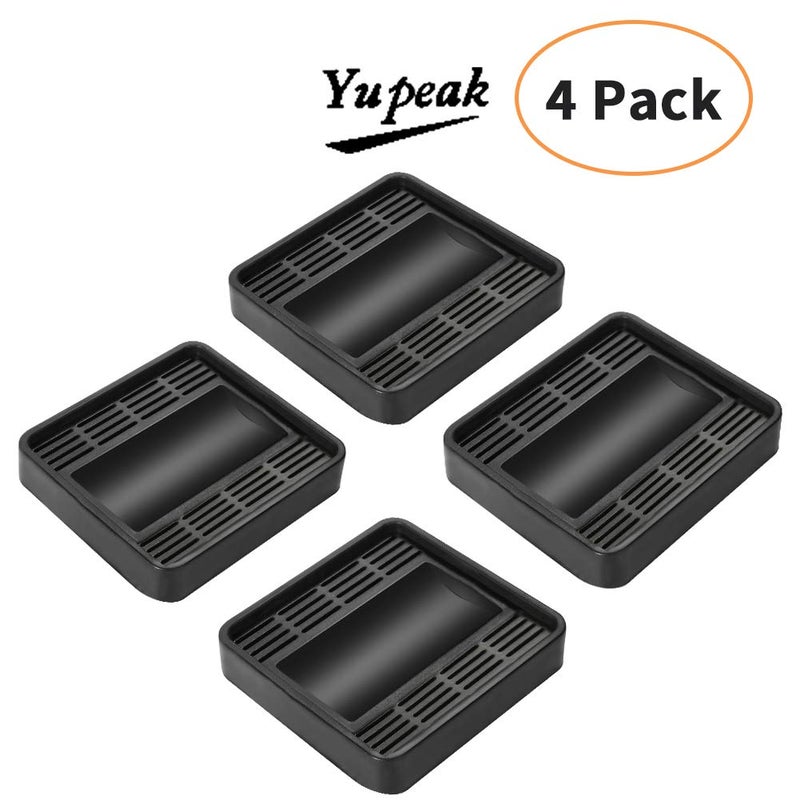 Yupeak 3x3 Square Rubber Furniture Caster Cups with Anti-Sliding Floor Grip, Silicone Non-Slip Caster Cups is Deal for All Furniture Wheels & 3X3 Furniture Leg 4PACK(Black) - Image 2